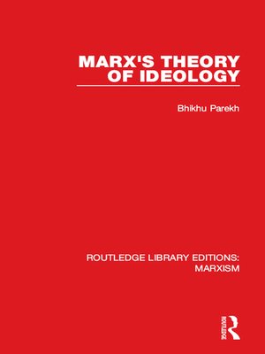 cover image of Marx's Theory of Ideology (RLE Marxism)